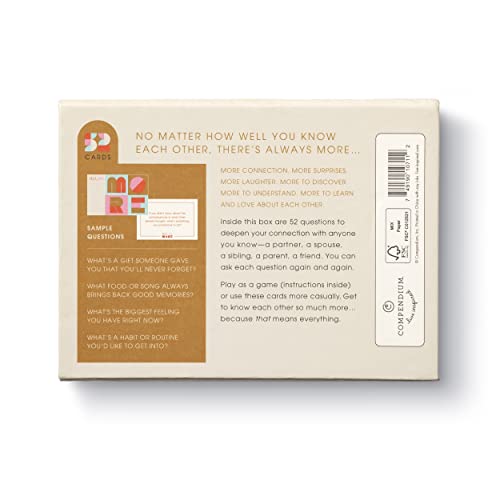 Compendium Tell Me More: A Conversation Starter Game of Questions to Deepen Connection - Fredhappy