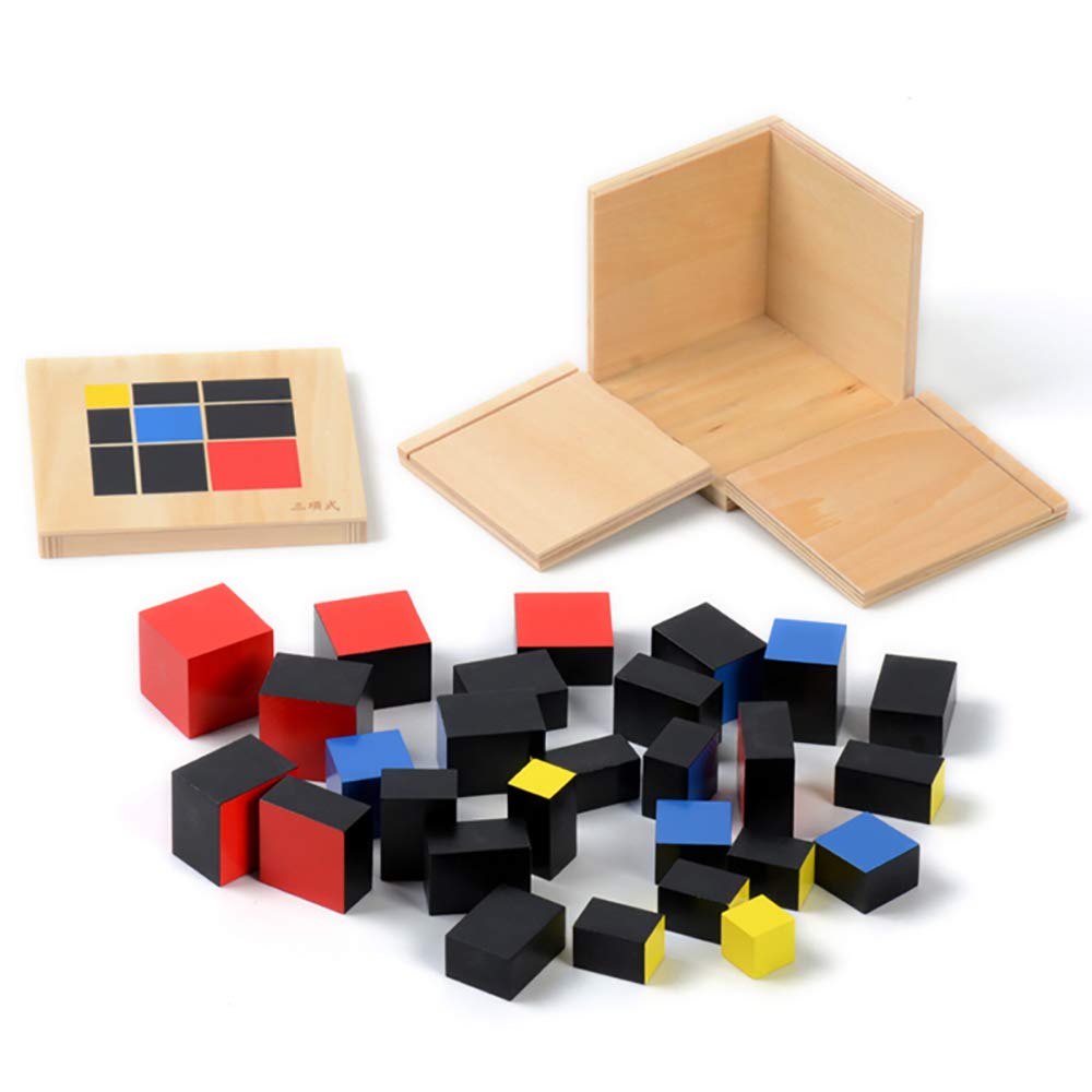 Montessori Trinomial Cube Montessori Math Toys Sensorial Materials for Toddlers Kids - Fredhappy