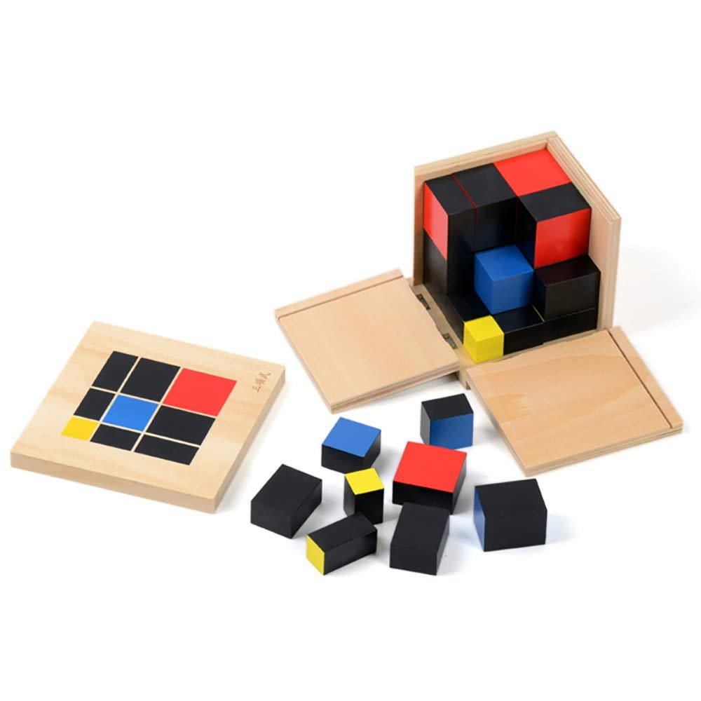 Montessori Trinomial Cube Montessori Math Toys Sensorial Materials for Toddlers Kids - Fredhappy