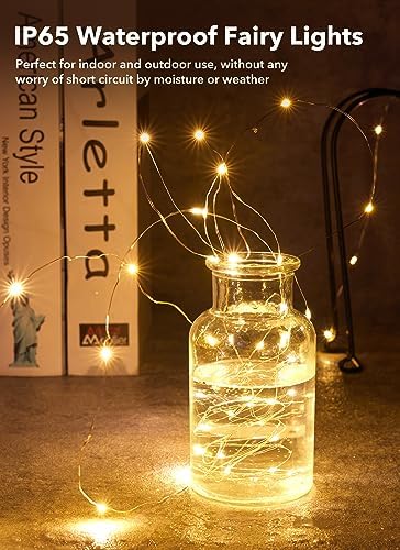 Brightown 12 Pack LED Fairy Lights Battery Operated String Lights - 7ft 20LED Waterproof Silver Wire Firefly Starry Moon Lights for DIY Crafts Wedding Table Centerpieces Party Bedroom Christmas - Fredhappy