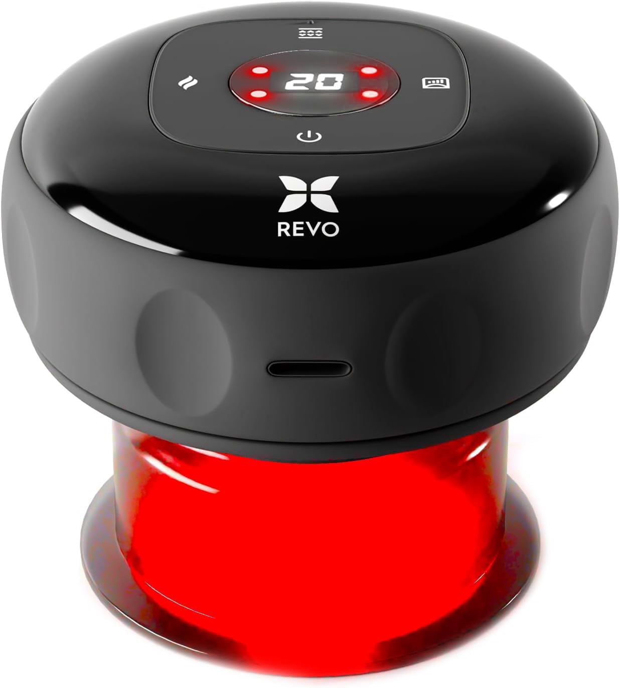 REVOMADIC REVO The Original 4 - in - 1 Smart Cupping Therapy Massager, Red Light Therapy for Targeted Pain Relief, Knots, Aches, Muscle Soreness, Circulation & Tighter Skin, Portable Cupping Kit - Fredhappy LLC