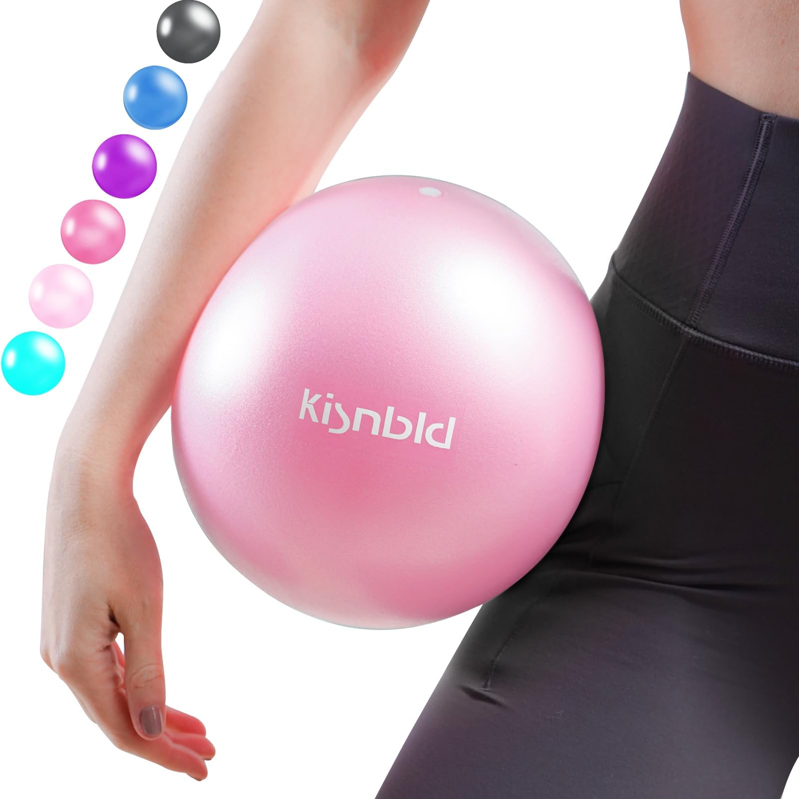 kisnbld Small Exercise Ball, 9 Inch Mini Pilates Ball, Anti Burst and Slip Resistant Mini Yoga Ball for Stability, Fitness, Physical Therapy, Stretching & Core Strength Workout at Home Gym & Office - Fredhappy
