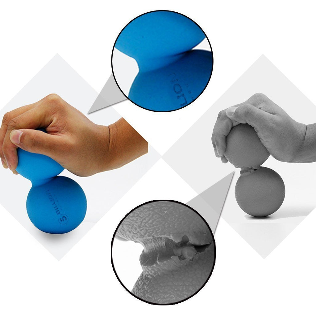 5BILLION FITNESS Peanut Massage Ball - Double Lacrosse Massage Ball & Mobility Ball for Physical Therapy - Deep Tissue Massage Tool for Myofascial Release, Muscle Relaxer, Acupoint Massage - Fredhappy