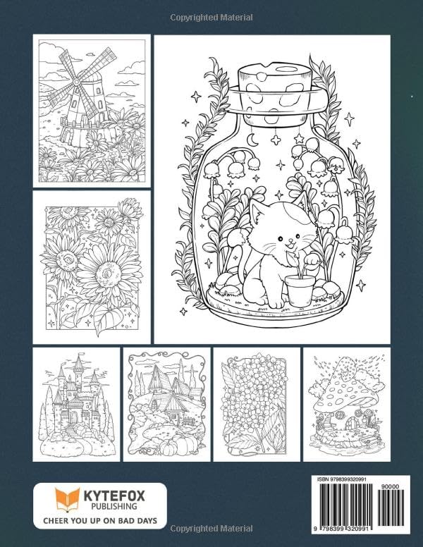 Stress Relief: Adult Coloring Book with Animals, Landscape, Flowers, Patterns, Mushroom And Many More For Relaxation - Fredhappy LLC