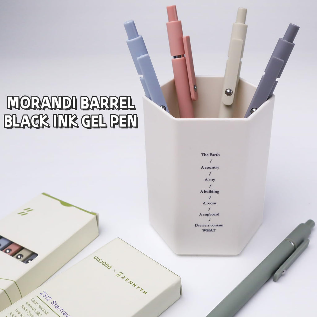 UIXJODO Gel Pens, 5 Pcs 0.5mm Black Ink Pens Fine Point Smooth Writing Pens, High - End Series Pens for Journaling Note Taking, Cute Office School Supplies Gifts for Women Men (Morandi) - Fredhappy LLC