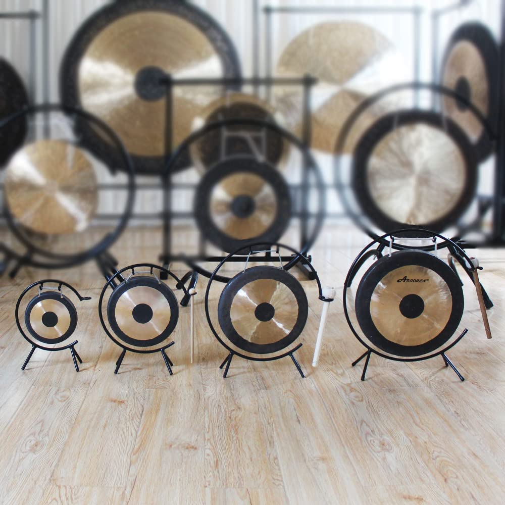 Arborea Mini Chau Gong 6" Includes Stand & Mallet - Desktop Gong for Sound Healing & Home/Office - Fredhappy LLC
