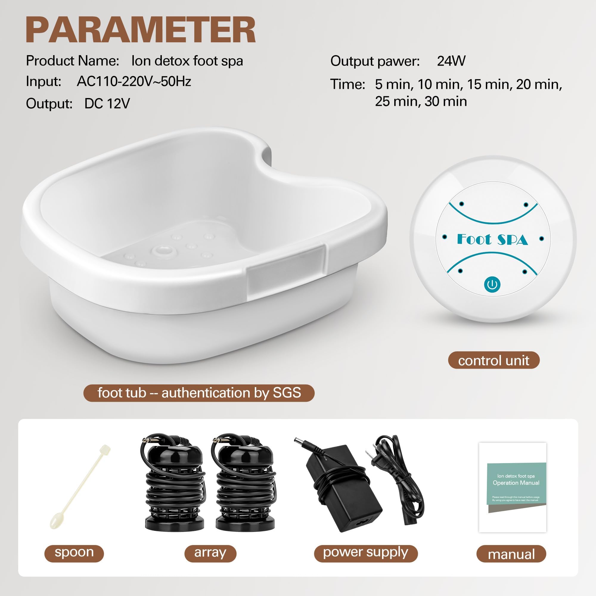 Idudbid Ionic Foot Bath Detox Machine - Suitable for Home Use, Home Salon - Level Spa Detox Machine, Healthy Detoxification, with Foot Bath, Array * 2, Liner - Fredhappy LLC