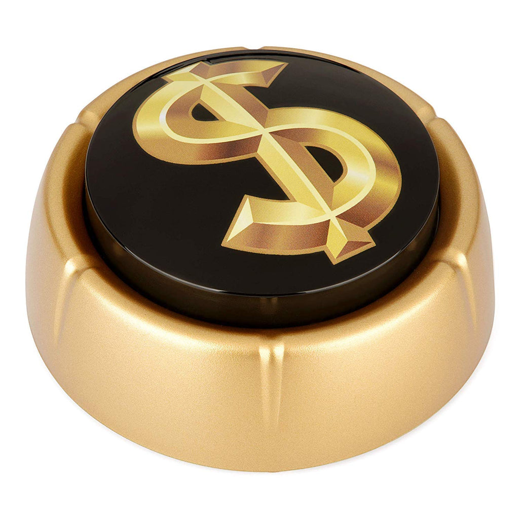 Cash Register Sound Button | Makes Extra Loud Cha - Ching Money Noise | Shiny Gold Color Bling Base | Funny Easy Dollar Sign Gift | Office Desk Item For Sales And Entrepreneurs Nut BATTERIES INCLUDED - Fredhappy LLC