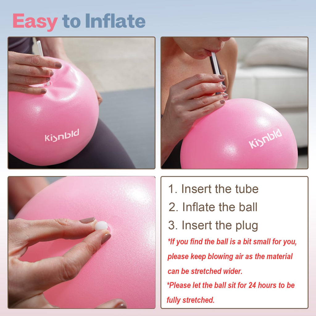 kisnbld Small Exercise Ball, 9 Inch Mini Pilates Ball, Anti Burst and Slip Resistant Mini Yoga Ball for Stability, Fitness, Physical Therapy, Stretching & Core Strength Workout at Home Gym & Office - Fredhappy