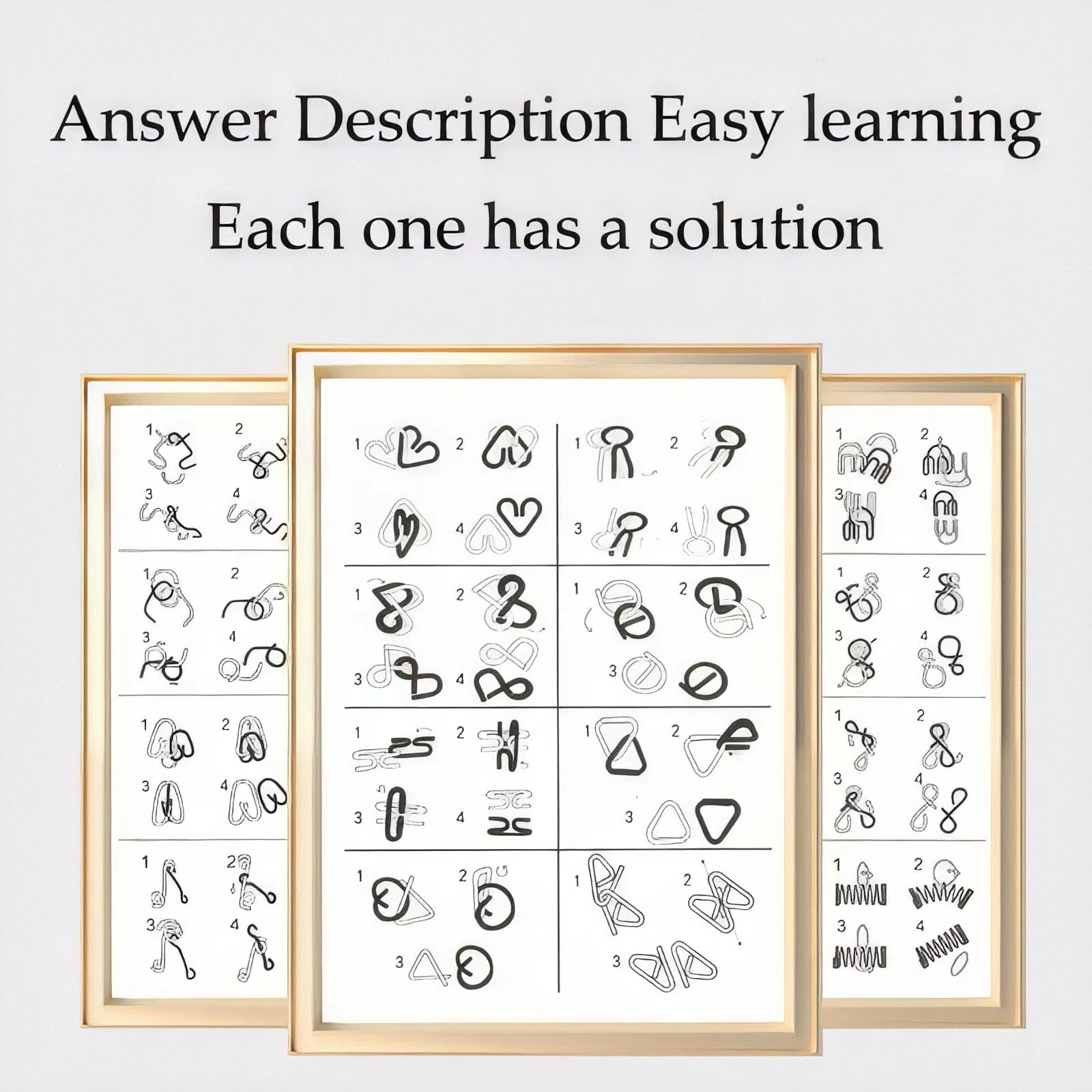 GEKELI Metal Wire Puzzle Set of 24 with Pouch,Brain Teaser IQ Test Disentanglemen Iron Link Unlock Interlock Game Chinese Ring Magic Trick Toy for Party Favor Kids Adults Challenge - Fredhappy