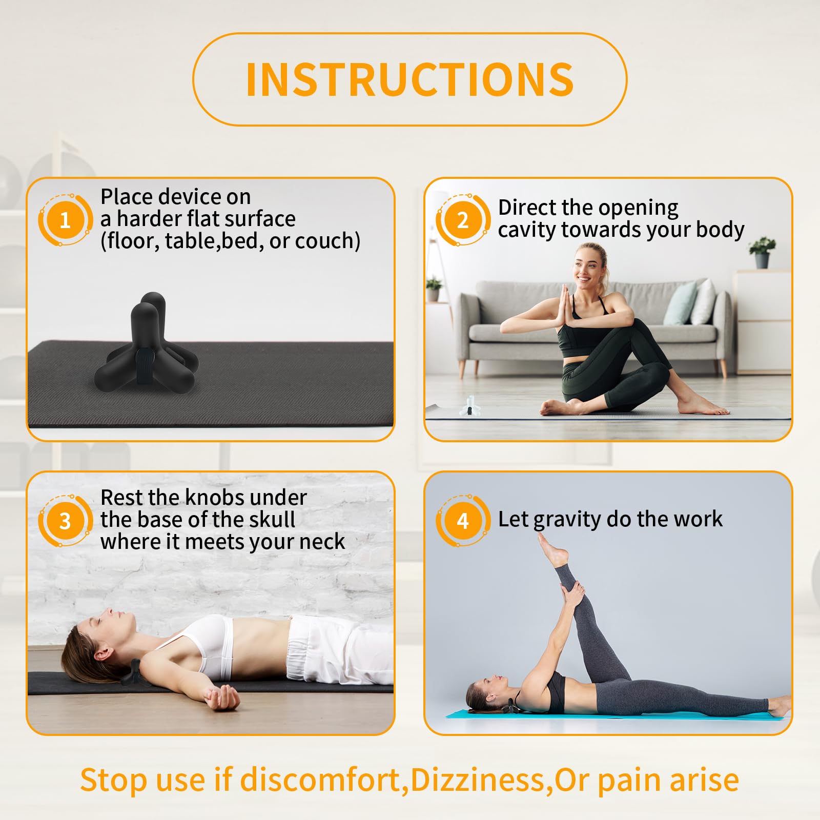 Occipital Release Tool,Neck and Shoulder Trigger Point Massager for Headache Relief,Deep Tissue Pressure Point Device with Acupressure Design Targeting Hard - to - Reach Muscles,Fast and Effective Black - Fredhappy LLC