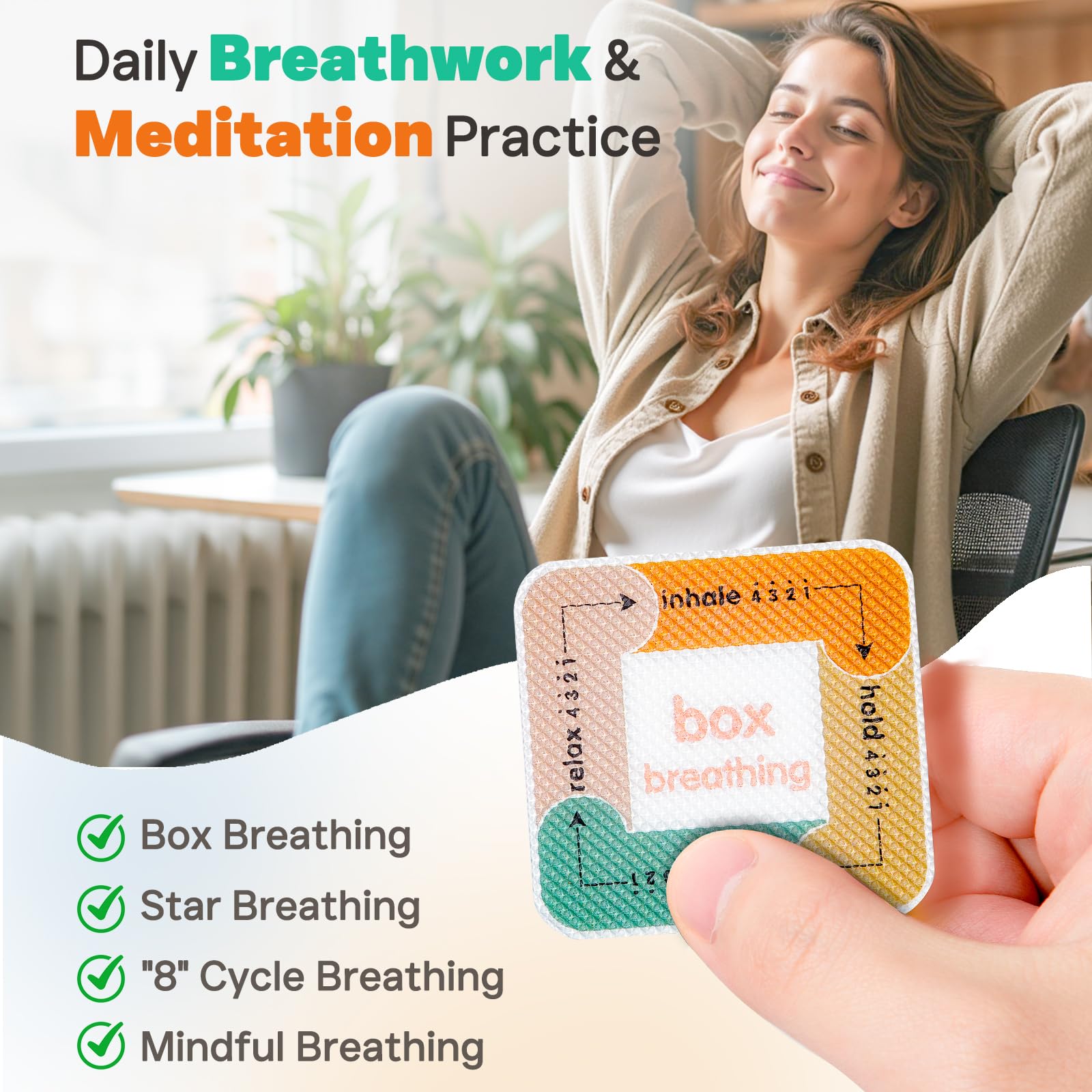 Calm Strips for Anxiety Sensory Stickers, 36Pcs 2 Textured for Mood Calming, Breathing Mindfulness Fidget Sticker for Kids, Anxiety Relief at Office & Classroom Desk - Fredhappy