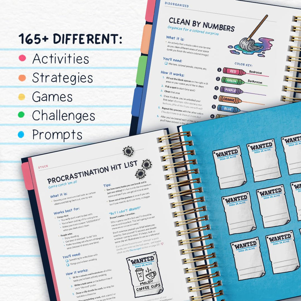 The Anti - Planner: How to Get Sh*t Done When You Don't Feel Like It - Creative ADHD Planner Alternative for Adults, women, kids, teens, 100+ Productivity Tools to Beat Procrastination, Burnout Stress & Anxiety - Fredhappy LLC