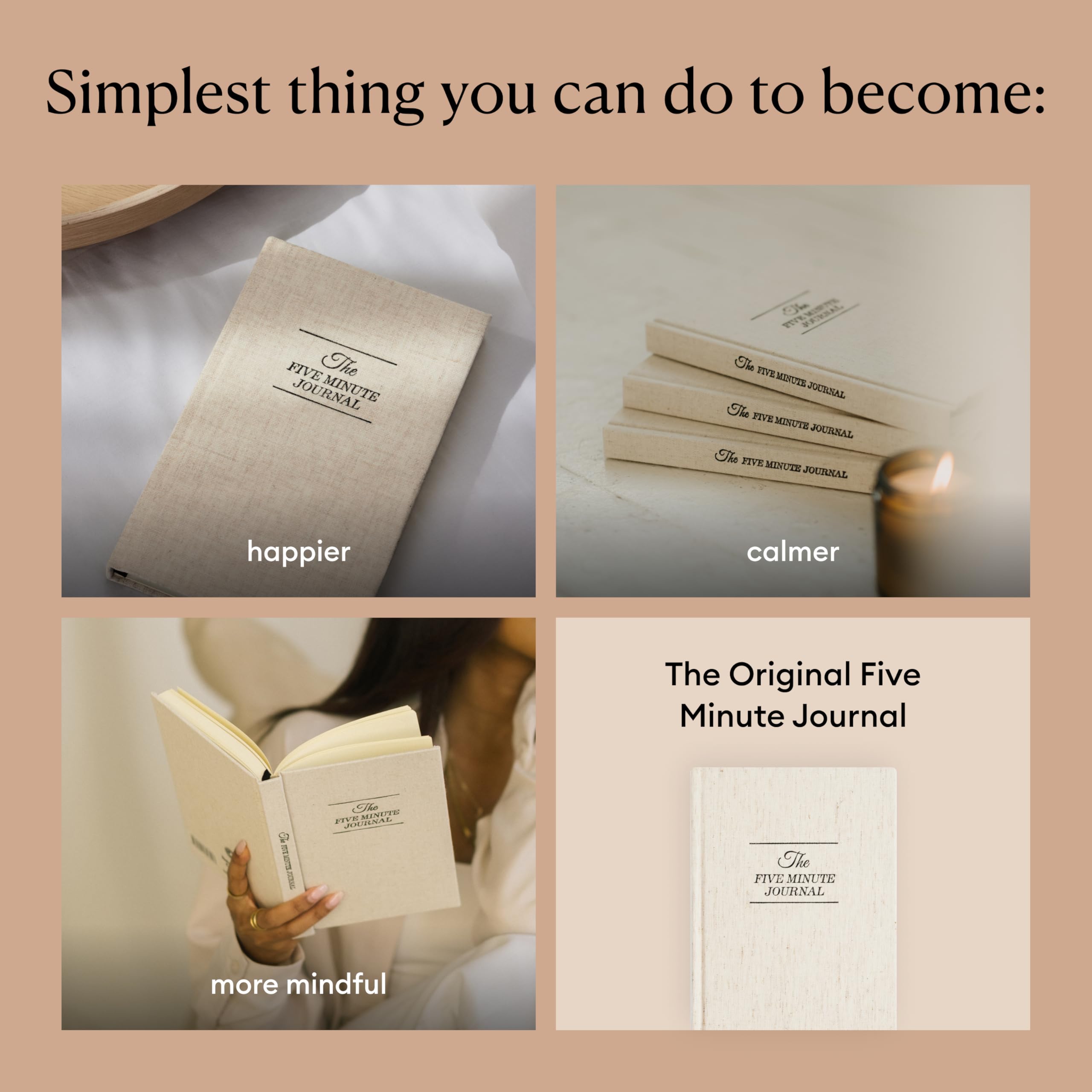 Intelligent Change The Five Minute Journal - Original Daily Gratitude Journal 2025 for Happiness, Mindfulness & Reflection - Daily Affirmations - Undated Planner Gifts for Women & Men - Fredhappy LLC