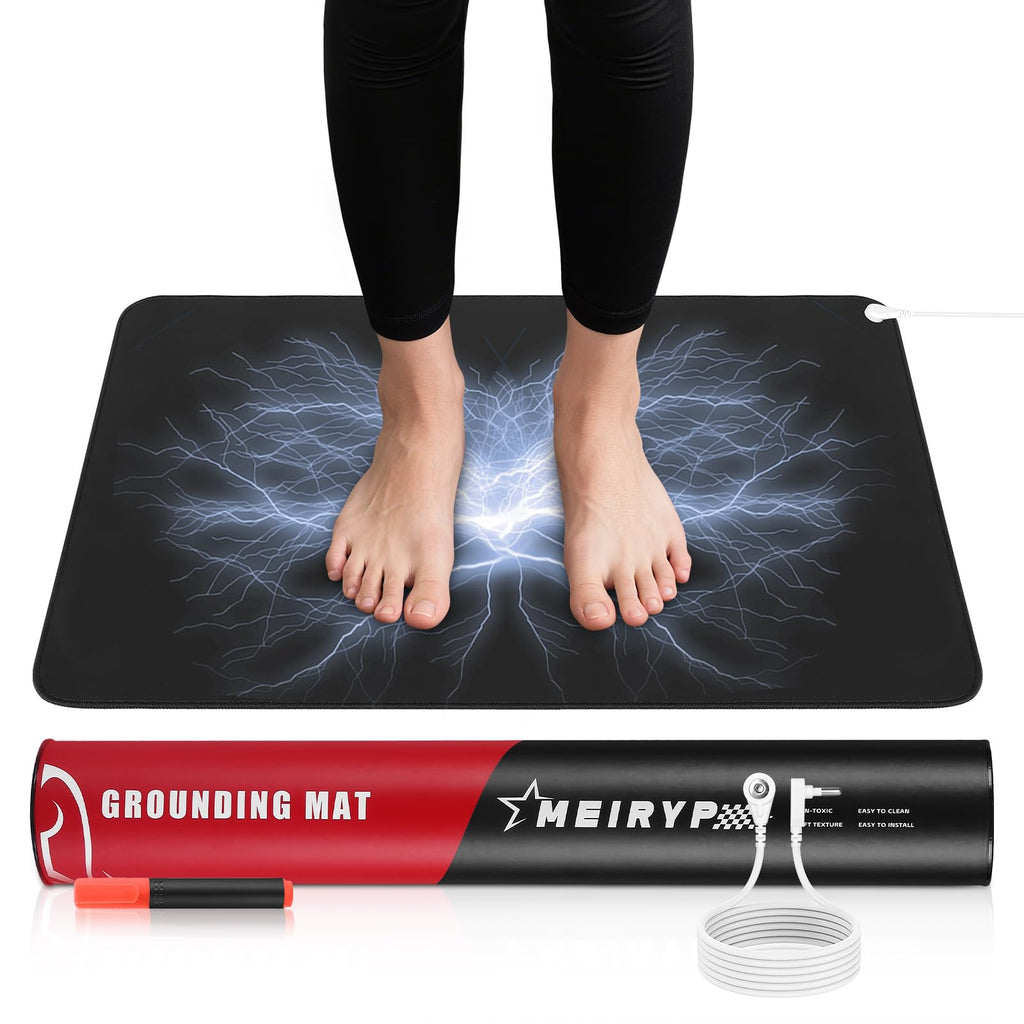 Polfeite Professional Grounding Mat with Carbon Fiber Technology | 24"x16" Indoor Earthing Pad + 15ft Medical - Grade Cord | Cellular Energy Renewal & Inflammation Support - Fredhappy LLC