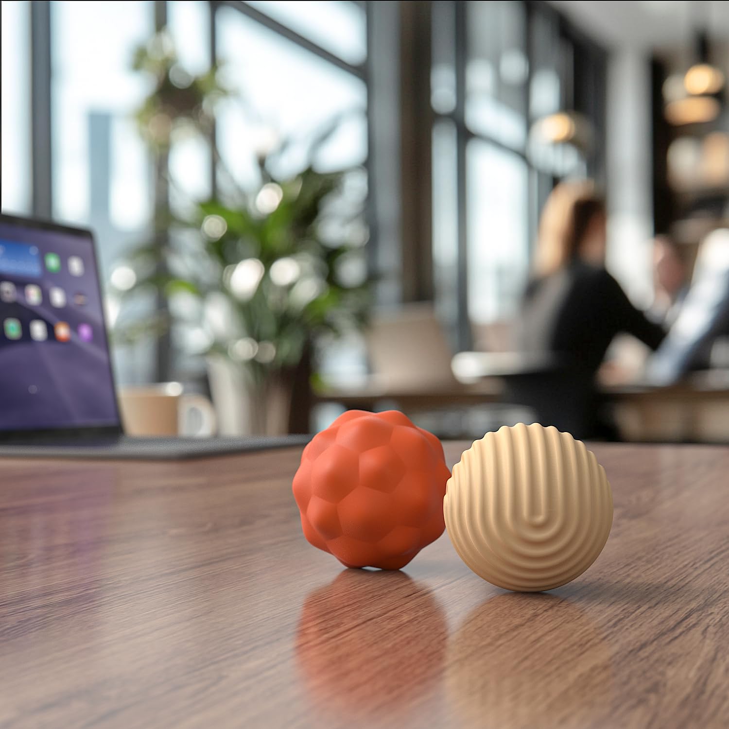 Large Magnetic Fidget Ball Toys for Adults, 2Pcs Soft Silicone Fidget Magnets, Silent Fidget Toys for Adults Ages, Textured Magnetic Balls & Stress Relief Desk Office Toys (Orange, Extra Large) - Fredhappy