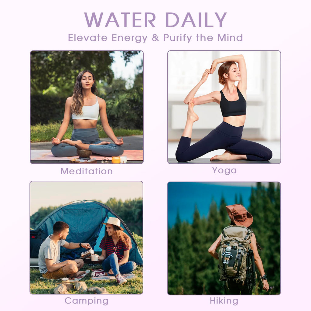 ChezMax Crystal Glass Water Bottle Energy Quartz Gemstone Water Bottle with Changeable Natural Crystal Center for Healing and Wellness - Fredhappy LLC