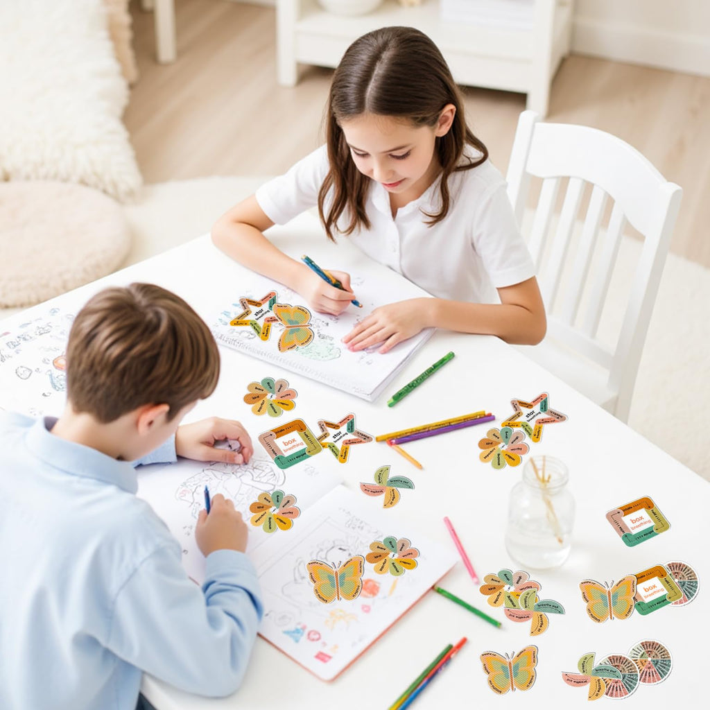 Calm Strips for Anxiety Sensory Stickers, 36Pcs 2 Textured for Mood Calming, Breathing Mindfulness Fidget Sticker for Kids, Anxiety Relief at Office & Classroom Desk - Fredhappy