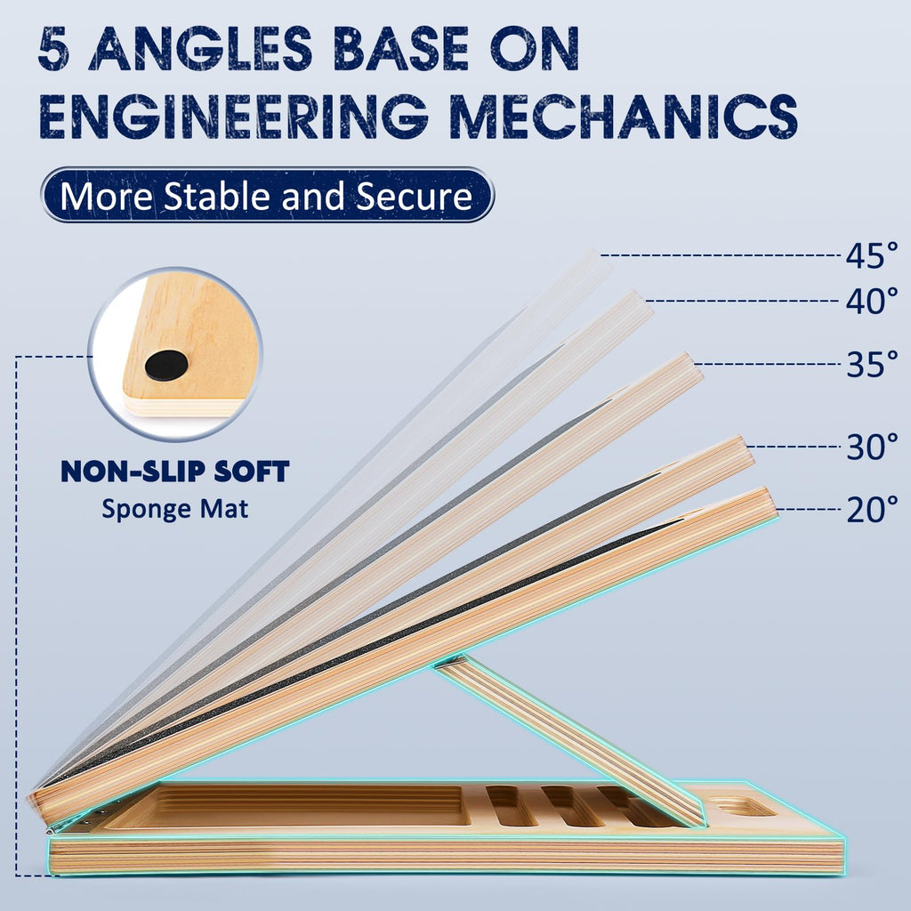 Portable Wooden Slant Board for Calf Stretching Squats Calf Stretcher Pilates Physical Therapy Equipment Adjustable Incline Board for Knees Ankle Heel Feet Leg - Fredhappy