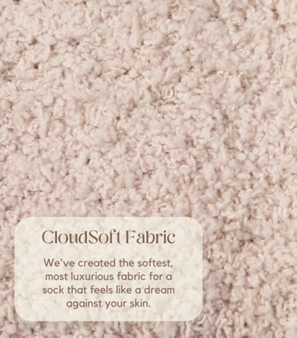 Cozy Socks For Women | Fuzzy Ultra - Luxe Cloud Sock Gifts For Women & Men | Warm & Cozy Fuzzy Unisex Sleep Socks | Super Soft Luxurious Fabric With Bonus Travel Tote, (Stone, 1 Pair) - Fredhappy