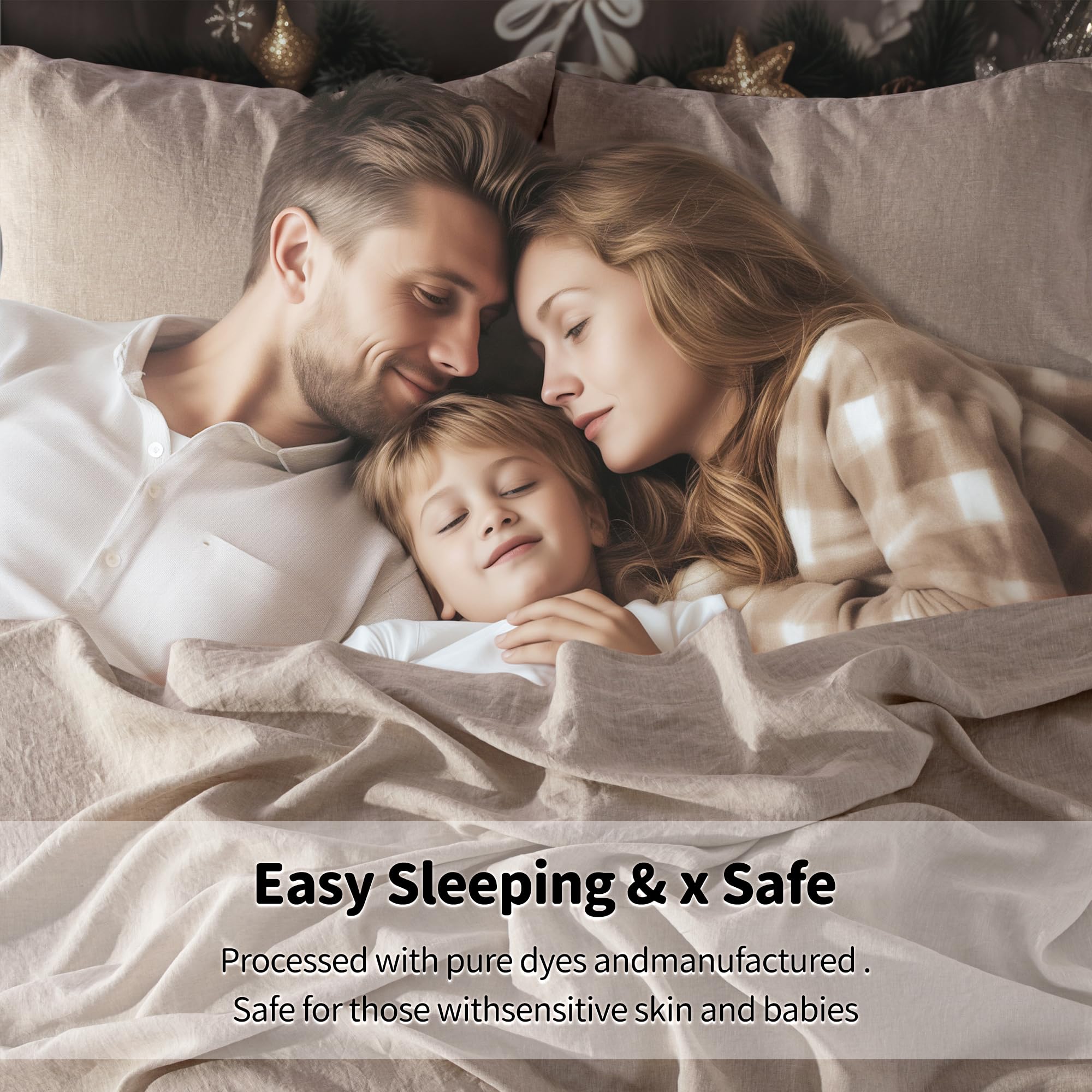 LBRO2M 100% Linen Sheet Set Queen Size, Bed Sheets 4 Piece Sets, Solid Color Natural Flax Bed Sheets Soft Breathable Bedding,16" Deep Pocket,All Season (Queen, Linen) - Fredhappy