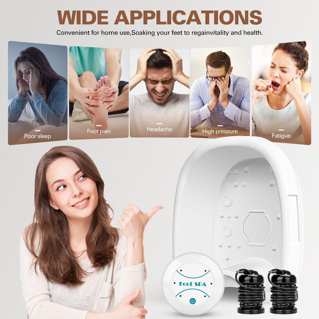 Idudbid Ionic Foot Bath Detox Machine - Suitable for Home Use, Home Salon - Level Spa Detox Machine, Healthy Detoxification, with Foot Bath, Array * 2, Liner - Fredhappy LLC