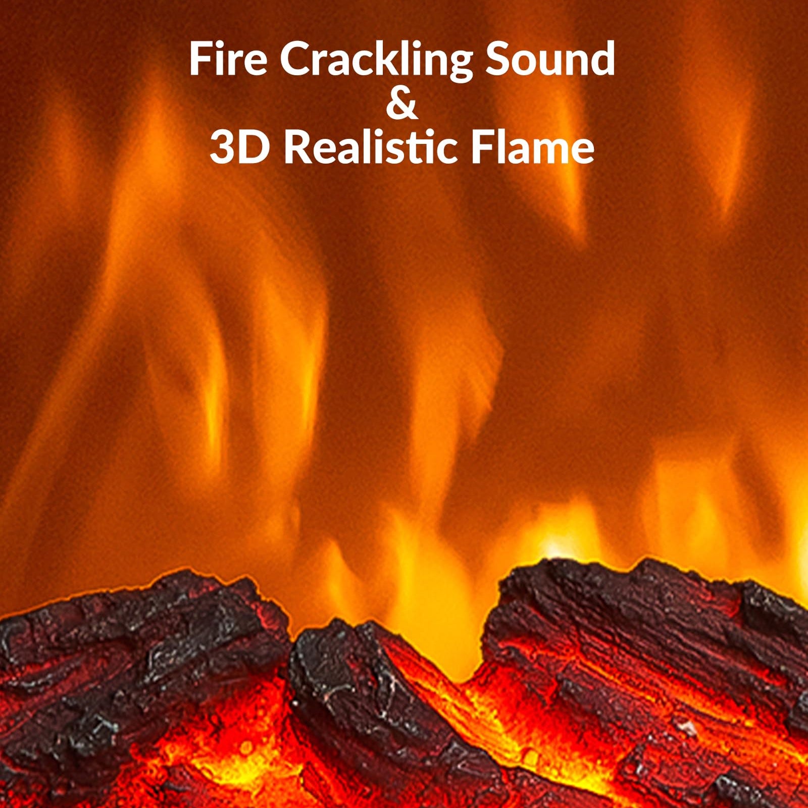 Shinic Electric Fireplace Heaters for Indoor Use,1500W Space Heater with Crackling Sound & 3D Realistic Flame, Safety Protection, Portable Fireplace Heater for Home Office Christmas Decoration, Oak - Fredhappy