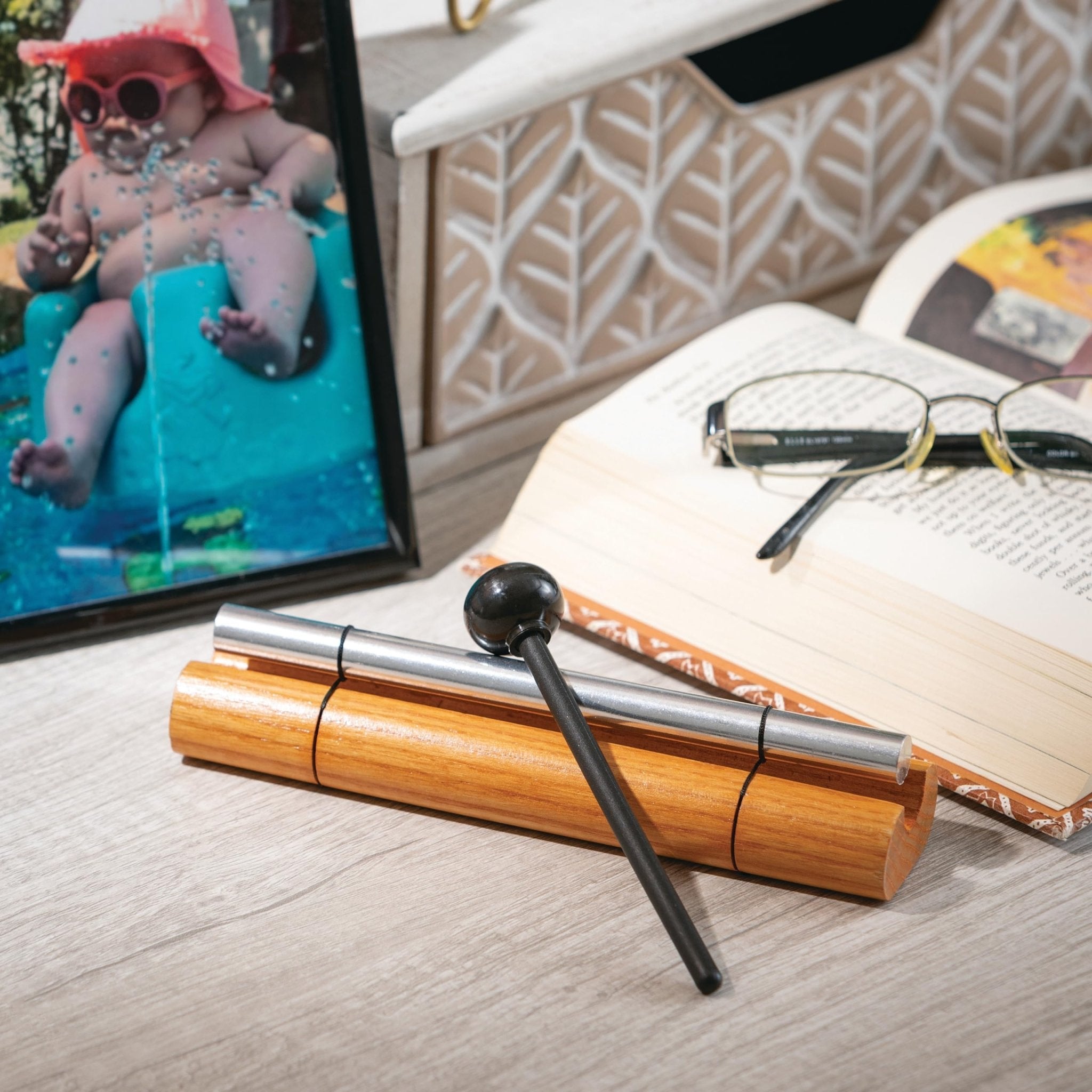 Woodstock Wind Chimes Zenergy Solo Hand Chime, Silver (7") Musically Tuned for Meditation, Yoga and Mindfulness, Bell Percussion Instrument For Teachers and Classrooms - Fredhappy