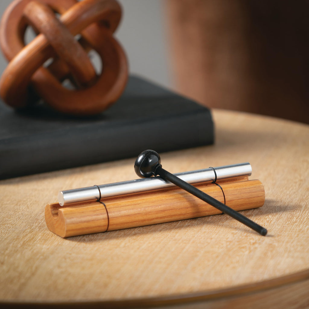 Woodstock Wind Chimes Zenergy Solo Hand Chime, Silver (7") Musically Tuned for Meditation, Yoga and Mindfulness, Bell Percussion Instrument For Teachers and Classrooms - Fredhappy