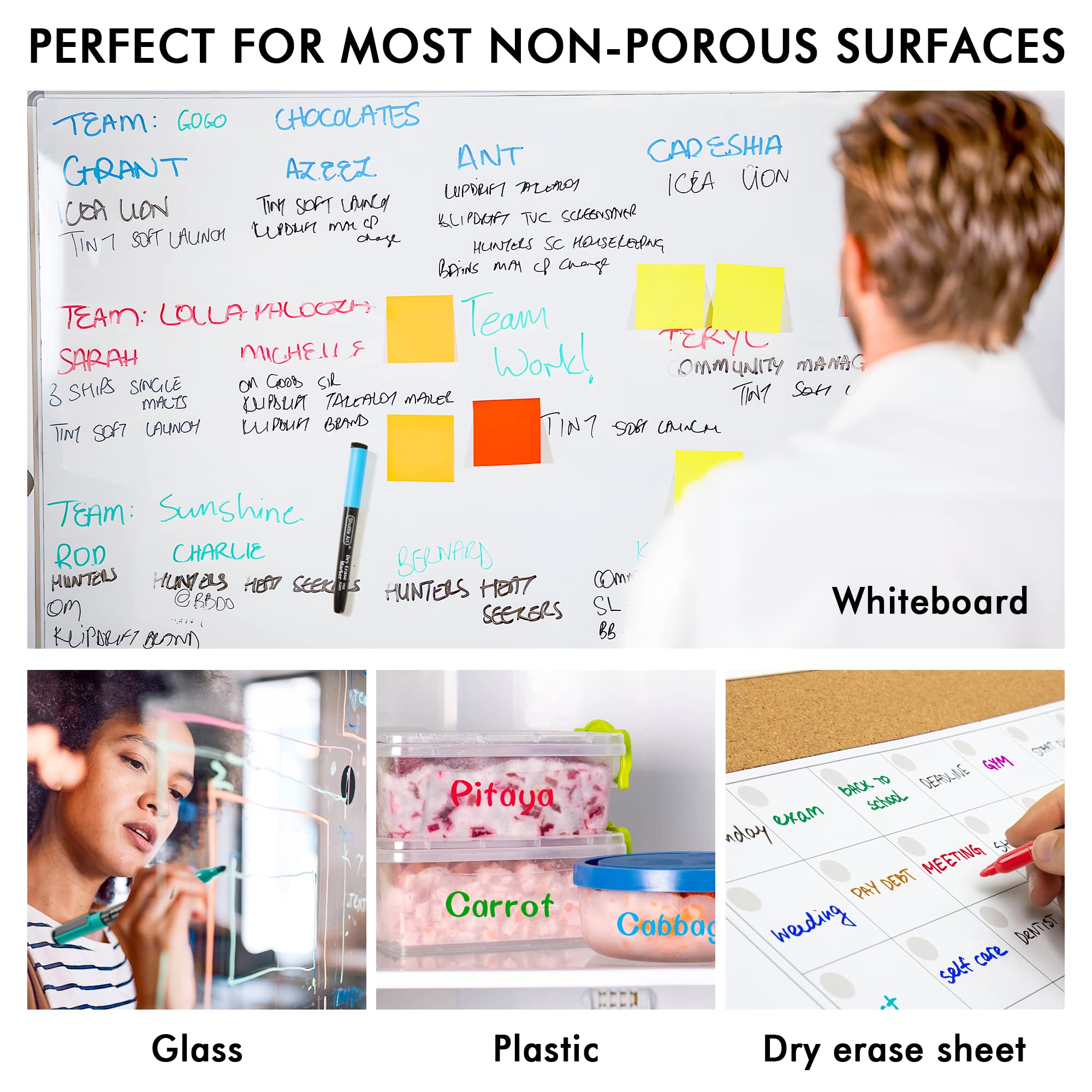 Shuttle Art Dry Erase Markers, 15 Colors Magnetic Whiteboard Markers, Fine Point, Perfect For Writing on Whiteboards, Dry - Erase Boards,Mirrors for School Office Home - Fredhappy LLC