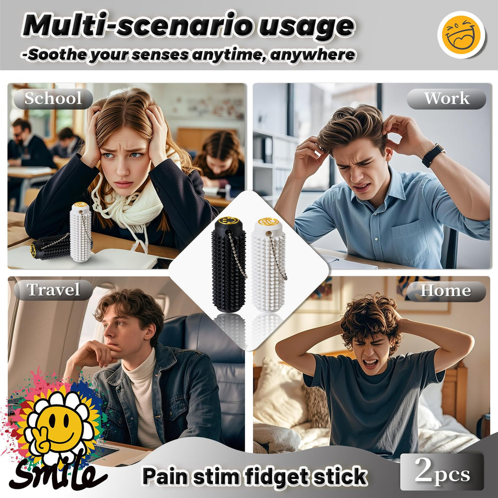 Pain Stim Spiky Sensory Tools - Pain Stim Fidget for Adults - Stress & Anxiety Relief,Sensory Stimulation Tool for ADHD, Autism, and Focus - Fredhappy