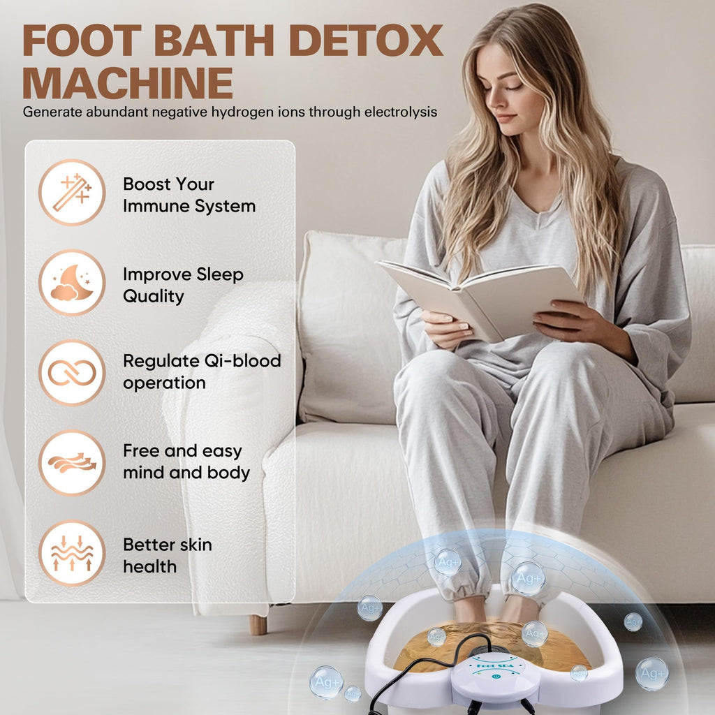 Idudbid Ionic Foot Bath Detox Machine - Suitable for Home Use, Home Salon - Level Spa Detox Machine, Healthy Detoxification, with Foot Bath, Array * 2, Liner - Fredhappy LLC