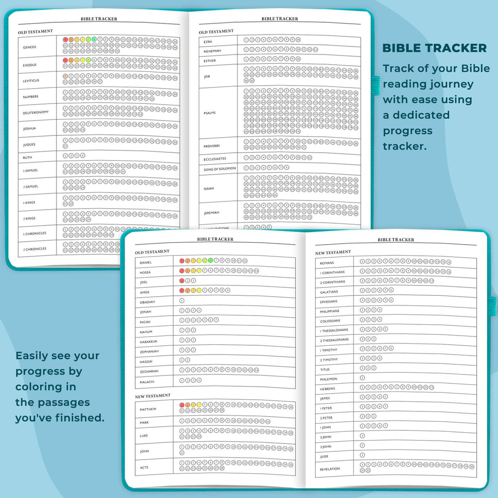 JOTFLY Bible Study Journal - Church Notes Notebook for Note Taking & Reflection - Guided Bible Study Notebook - Faith - Based Religious Gifts & Bible Study Supplies (Aquamarine) - Fredhappy LLC