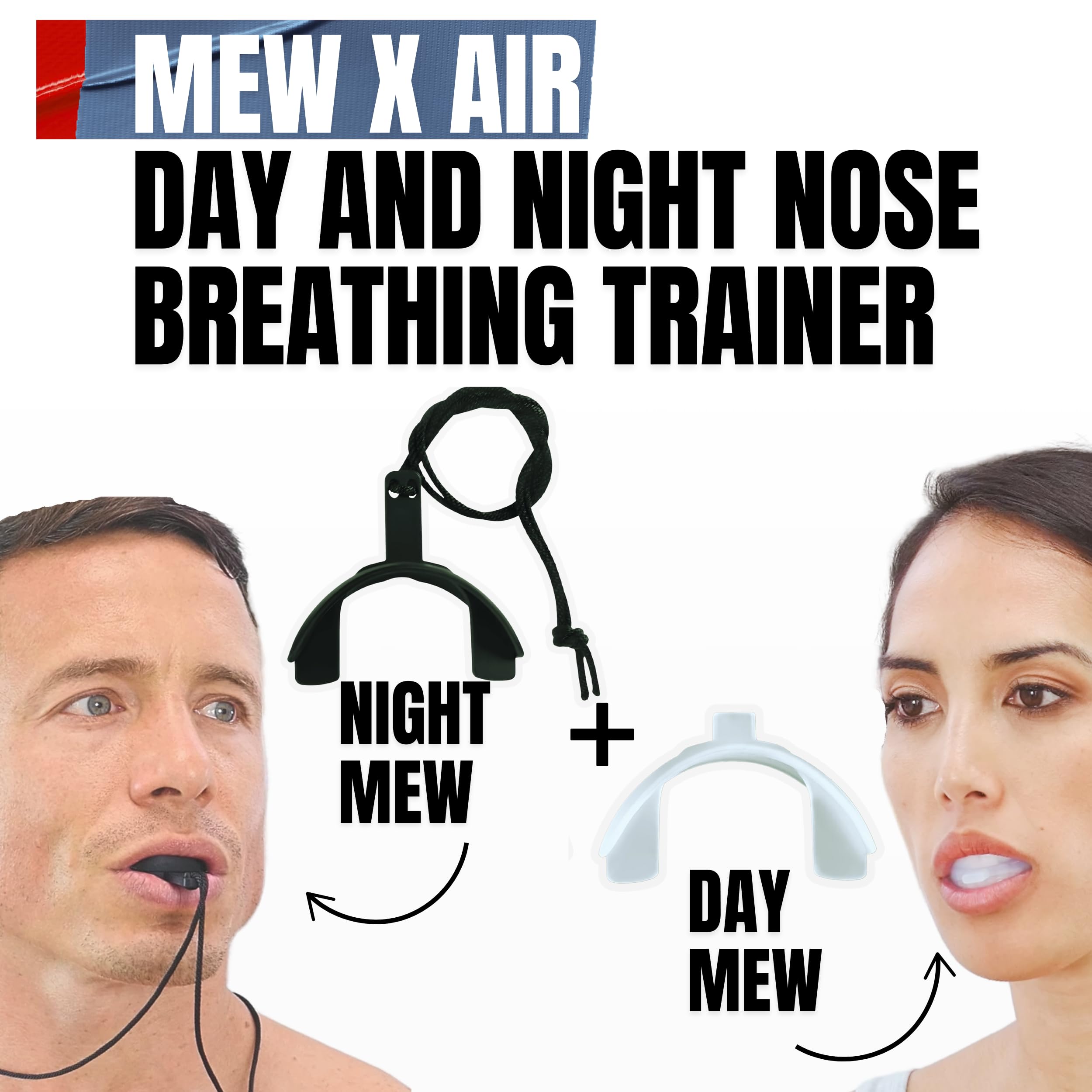 Better Than Mouth Tape for Sleeping MEW X AIR The 24 Hour Nose Breathing & Oxygen Enhancing Kit/Put Toxic Mouth Tape Sleep Tape & Nasal Strips in The bin/Reusable & Durable // Get Peak Performance - Fredhappy