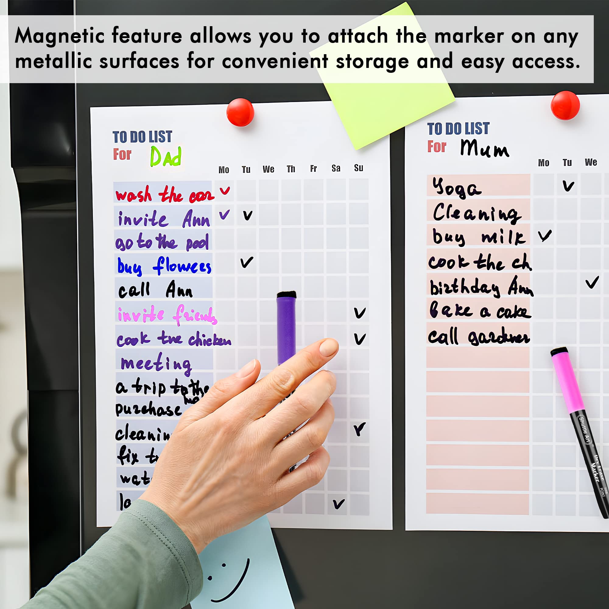 Shuttle Art Dry Erase Markers, 15 Colors Magnetic Whiteboard Markers, Fine Point, Perfect For Writing on Whiteboards, Dry - Erase Boards,Mirrors for School Office Home - Fredhappy LLC