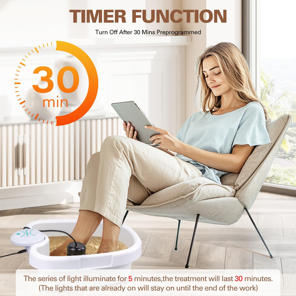 Idudbid Ionic Foot Bath Detox Machine - Suitable for Home Use, Home Salon - Level Spa Detox Machine, Healthy Detoxification, with Foot Bath, Array * 2, Liner - Fredhappy LLC