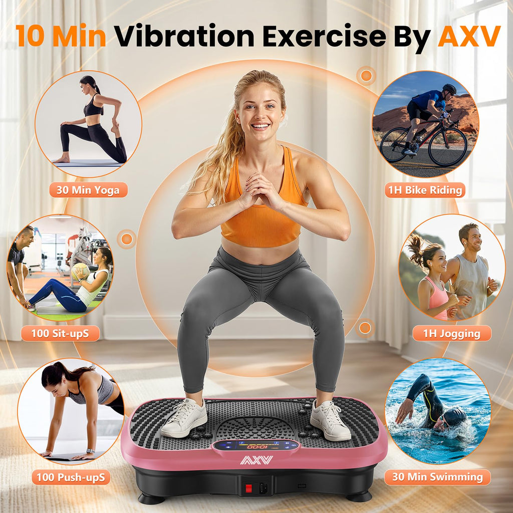 AXV Vibration Plate Fitness Platform Exercise Machine Vibrating Shaking Full Body Shaker Workout Vibrate Stand Shake Board Sport Gym for Weight Loss Fat Burner for Women Men - Fredhappy LLC
