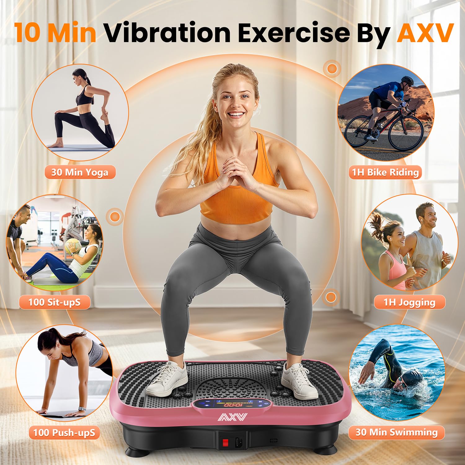 AXV Vibration Plate Fitness Platform Exercise Machine Vibrating Shaking Full Body Shaker Workout Vibrate Stand Shake Board Sport Gym for Weight Loss Fat Burner for Women Men - Fredhappy LLC