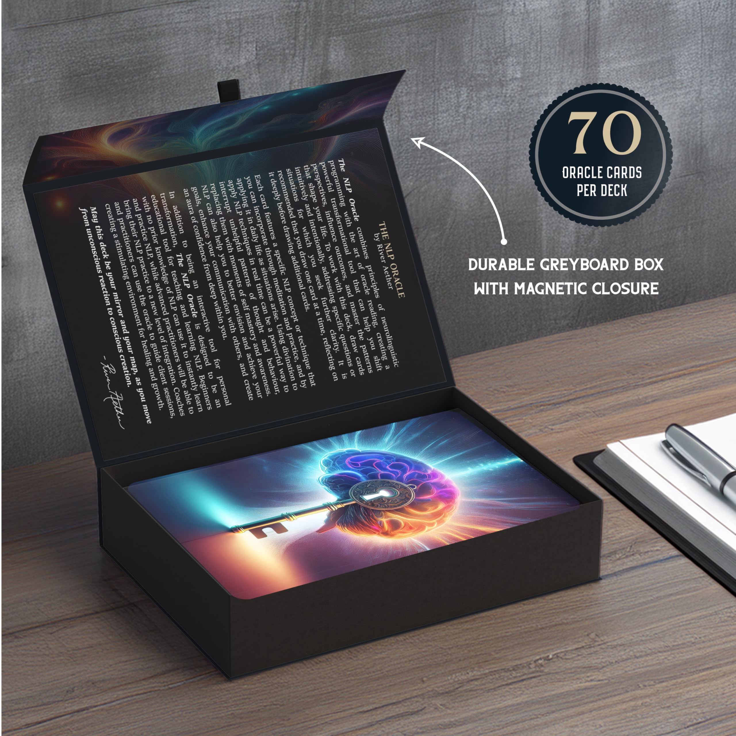 The NLP Oracle: Neurolinguistic Programming Cards for Mastering Your Reality - Deck of 70 Oracle Cards by River Aether - The Essential NLP Toolbox for Beginners to Experienced NLP Practitioners - Fredhappy