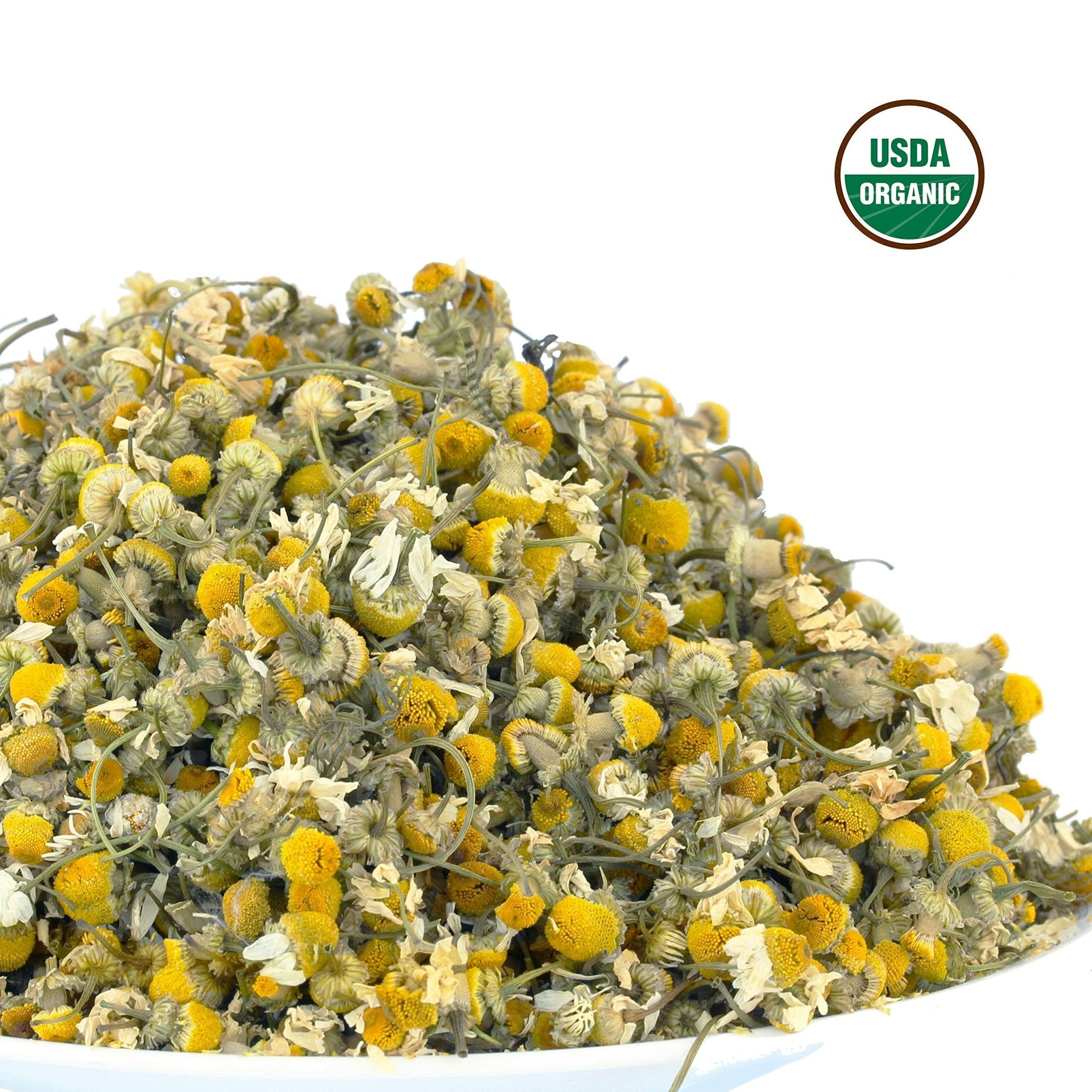 Chamomile Tea 1LB (16Oz) 100% CERTIFIED Organic (USDA seal) Chamomile Flowers Herbal Tea (Matricaria Chamomilla) in 1 lb Bulk BPA - free Resealable Bags from U.S. Wellness - Fredhappy