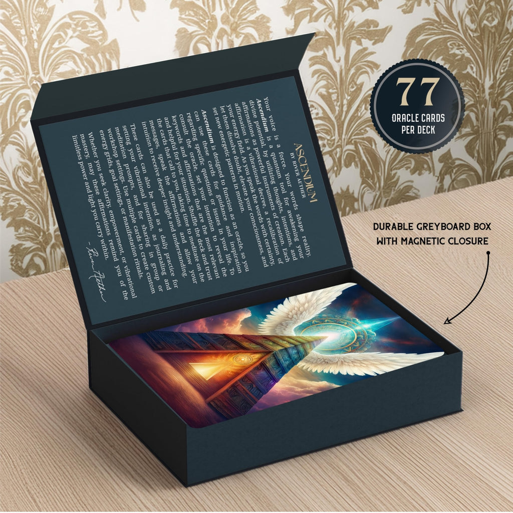 Ascendium: The Vibration - Shifting Affirmation Oracle - 77 Card Deck by River Aether - A Compendium of Ascension Affirmations for Raising Your Frequency & Activating Your Highest Potential - Fredhappy