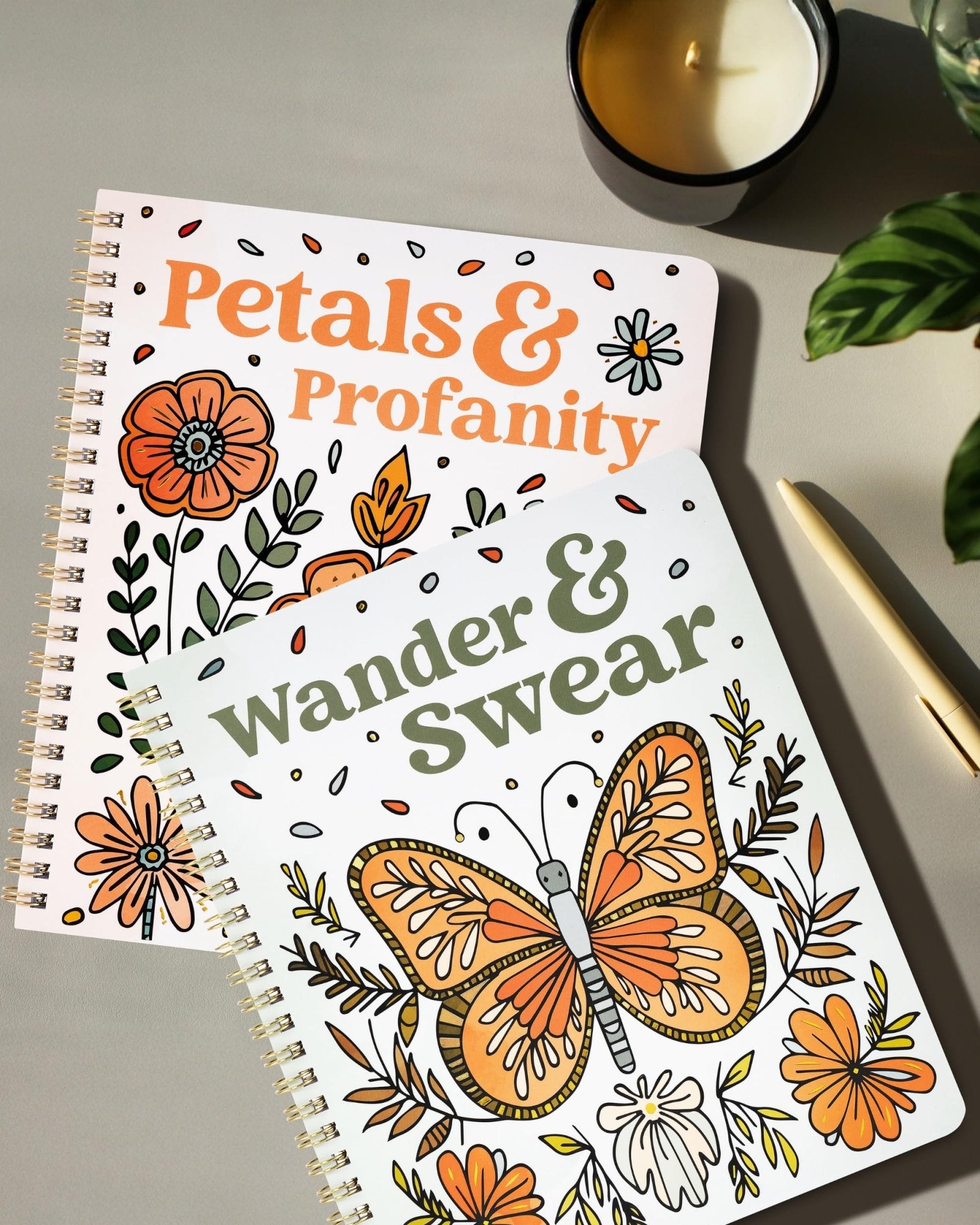 Beautiful Coloring Book Set of 2 for Adult Relaxation - Funny Coloring Books with Floral Designs for a lot of Laughs - The Perfect Stress - Relieving Gift for Women - Fredhappy LLC