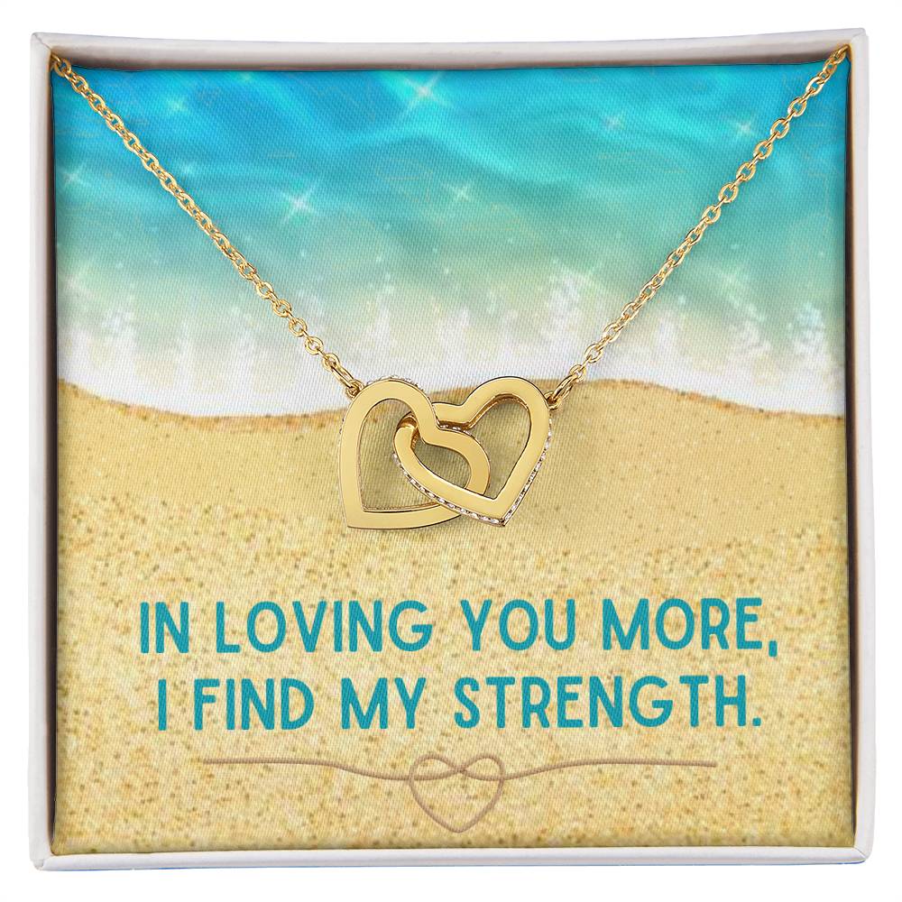 Interlocking Hearts Necklace -  Love Strength