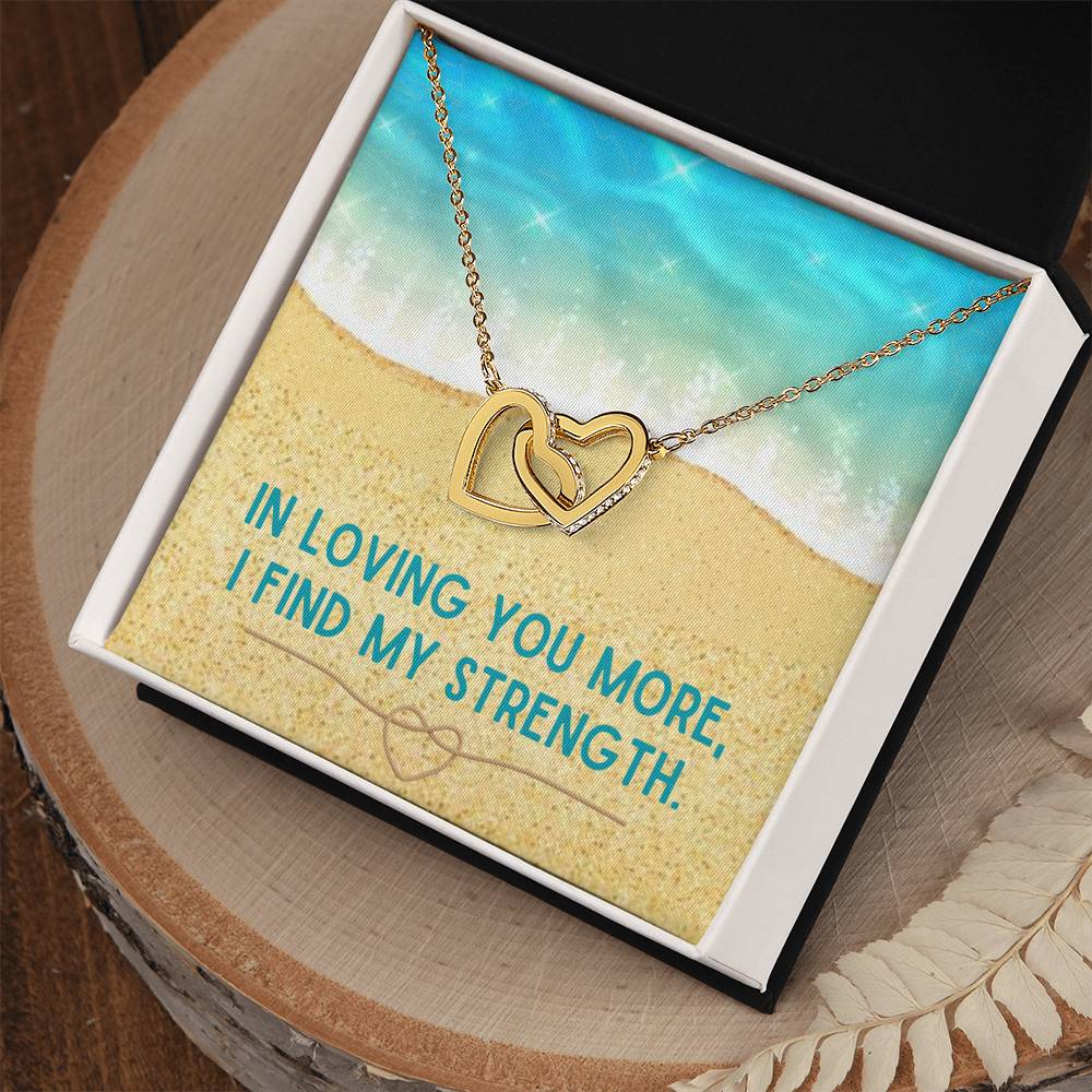 Interlocking Hearts Necklace -  Love Strength