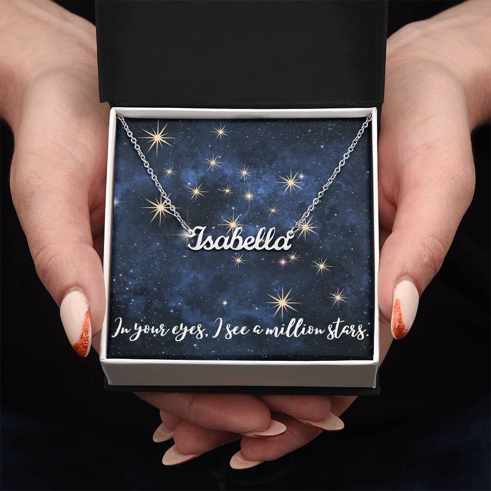 Custom Name Necklace - Stars