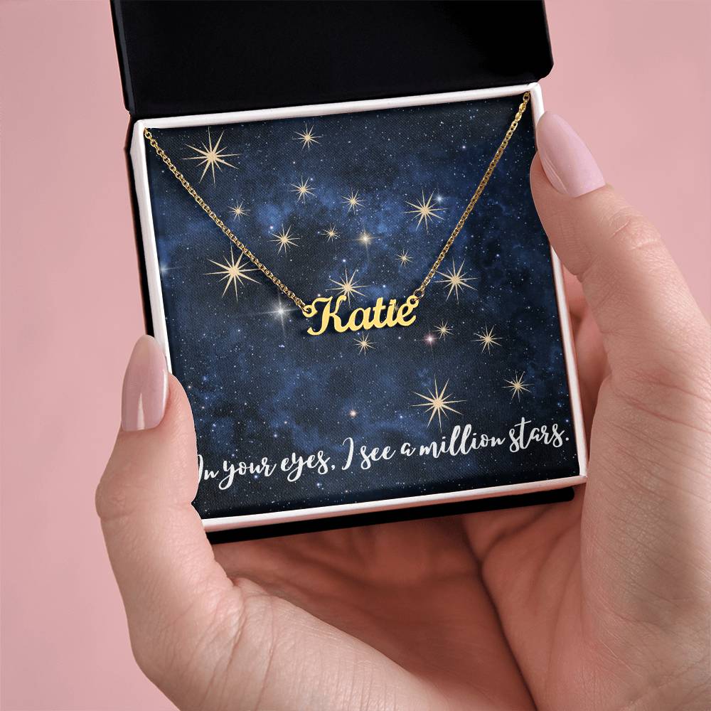 Custom Name Necklace - Stars