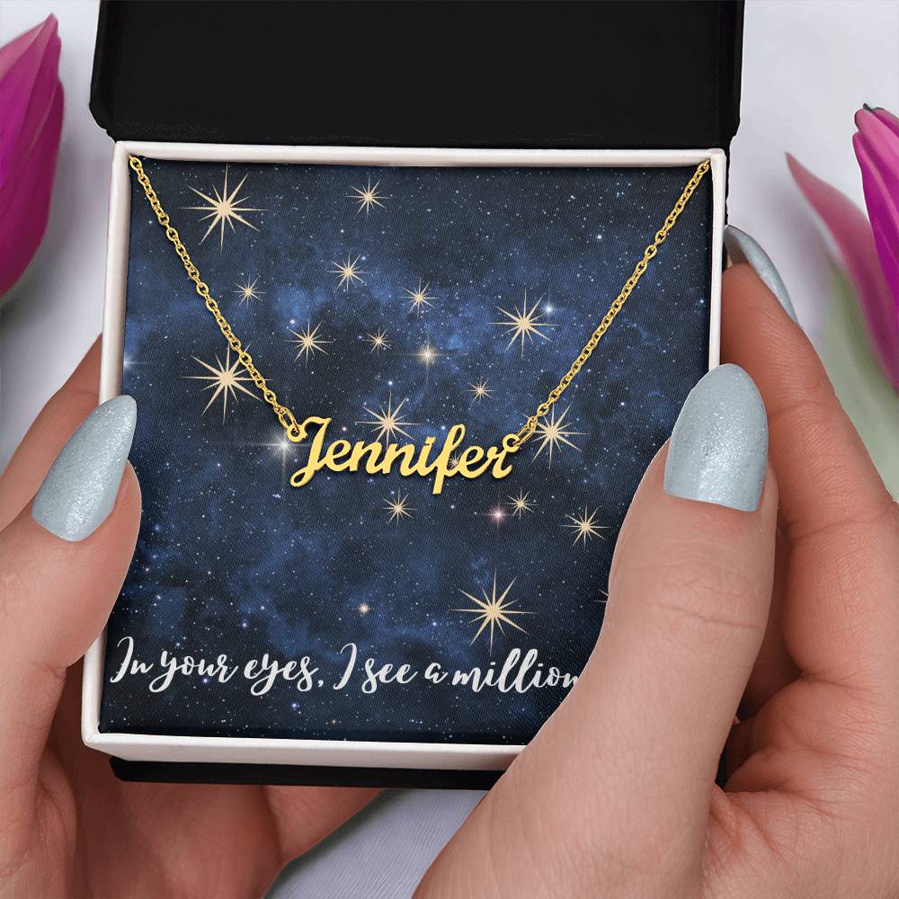 Custom Name Necklace - Stars