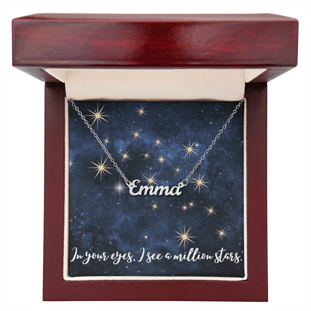 Custom Name Necklace - Stars