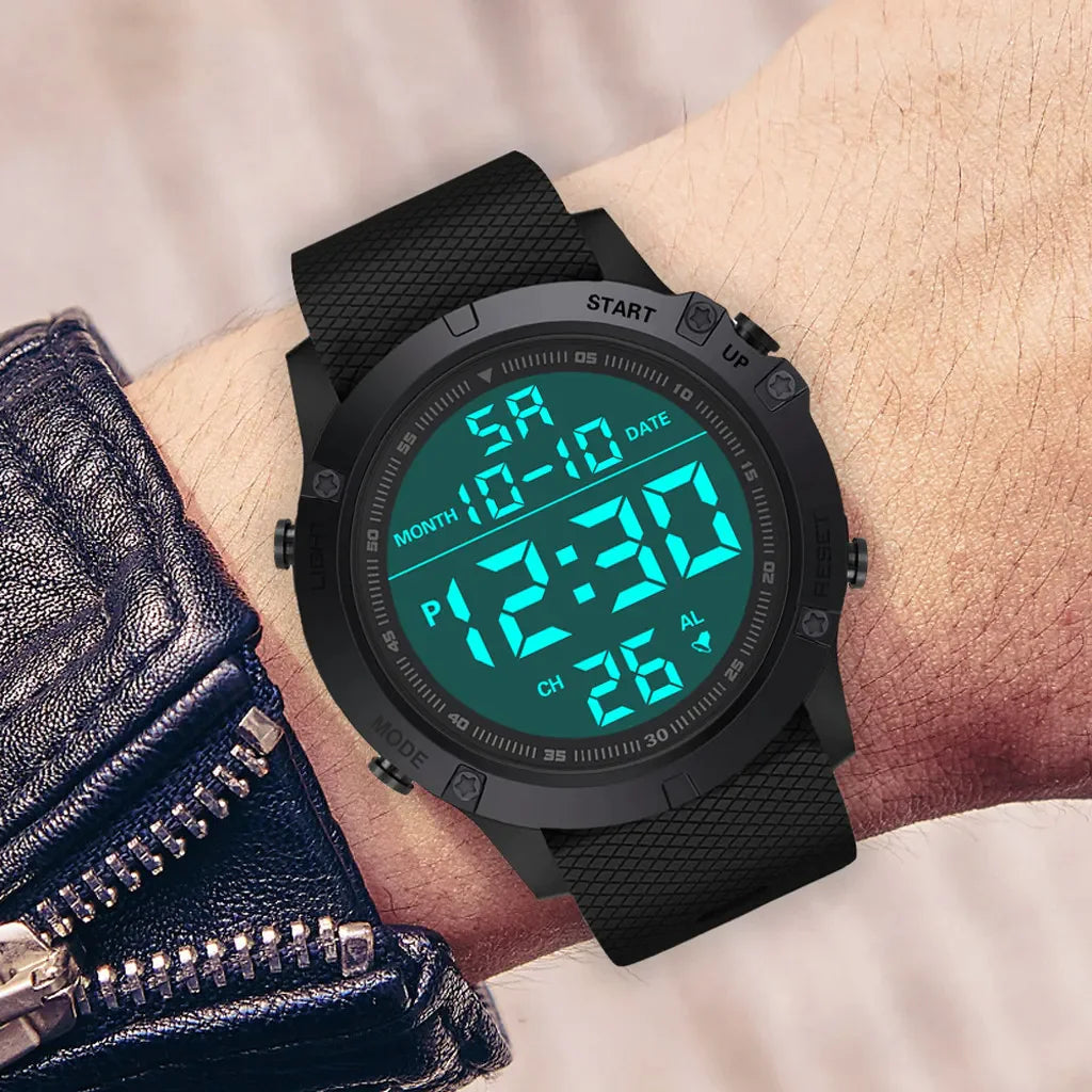 Waterproof Digital Sports Watch Military Tactical LED Backlight Wristwatch Men